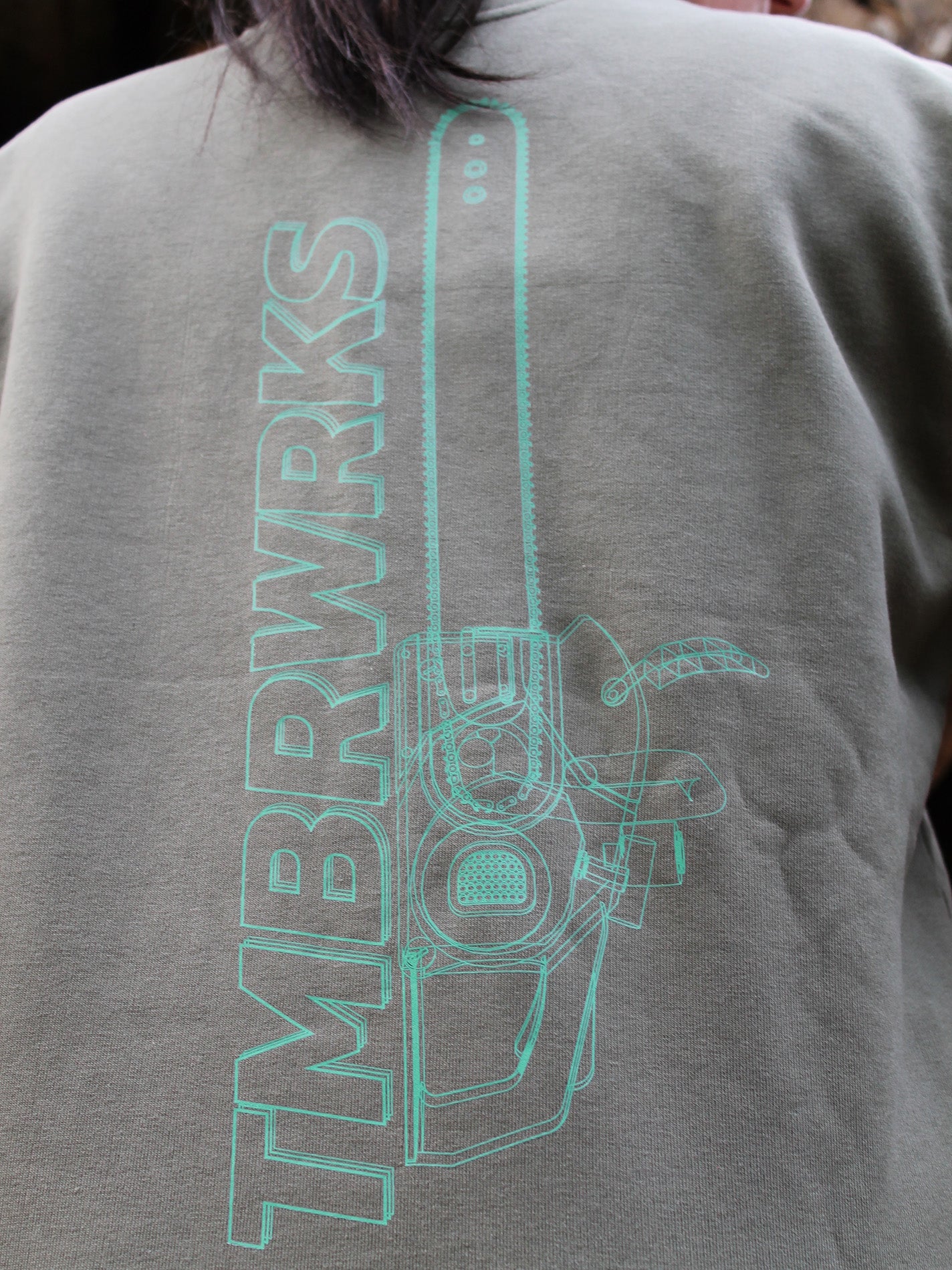 TMBRWRKS Olive Chainsaw Sweatshirt